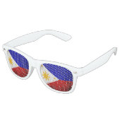 Zwarte Grunge Filippijnen Vlag 2 Retro Zonnebril (Gekanteld)