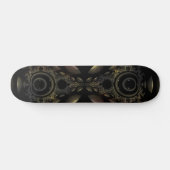 Zwarte Grunge Fractal Skateboard Deck (Horizontaal)