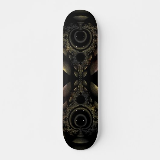 Zwarte Grunge Fractal Skateboard Deck (Voorkant)