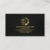 Zwarte Grunge Gold Bulb Power Plug Motif Electrica Visitekaartje (Achterkant)