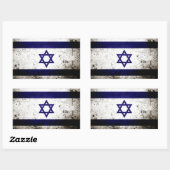 Zwarte Grunge Israël Vlag Rechthoekige Sticker (Vel)