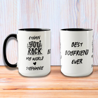 Zwarte Grunge Jij Laat Mijn Wereld Rocken Beste Bo Mok