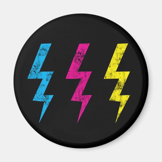 Zwarte Grunge Lightning Magnet (Voorkant)