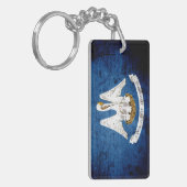 Zwarte Grunge Louisiana staatsvlag Sleutelhanger (Voorkant Links)