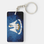 Zwarte Grunge Louisiana staatsvlag Sleutelhanger (achterkant)