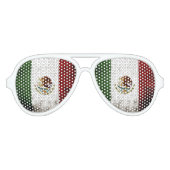 Zwarte Grunge Mexico Vlag Aviator Zonnebril (Voorkant)