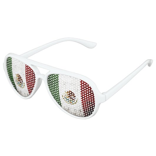 Zwarte Grunge Mexico Vlag Aviator Zonnebril (Gekanteld)