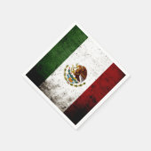Zwarte Grunge Mexico Vlag Servetten (Hoek)