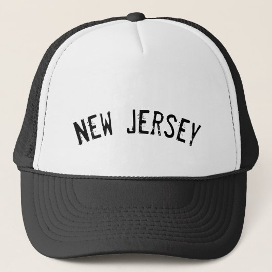 Zwarte Grunge New Jersey Trucker Pet (Voorkant)