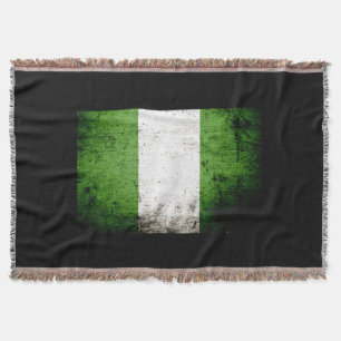 Zwarte Grunge Nigeria Vlag Deken