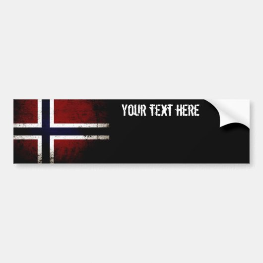 Zwarte Grunge Noorse vlag Bumpersticker (Voorkant)