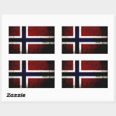 Zwarte Grunge Noorse vlag Rechthoekige Sticker (Vel)