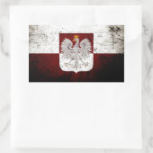 Zwarte Grunge Polen Vlag Rechthoekige Sticker (Tas)