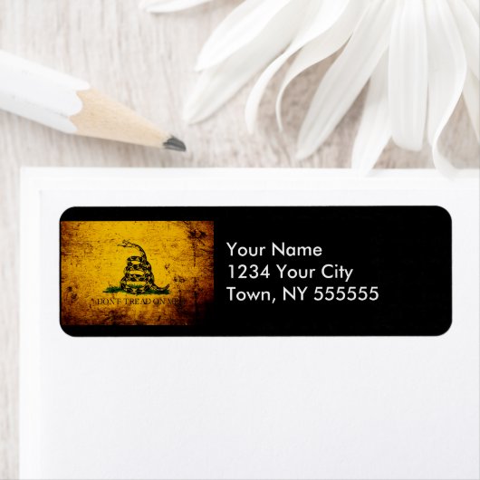 Zwarte Grunge tuinvlag Etiket (Insitu)