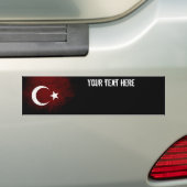 Zwarte Grunge Turkije Vlag Bumpersticker (Op auto)