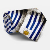 Zwarte Grunge Uruguay-vlag Stropdas (Opgerold)