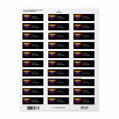 Zwarte Grunge Venezuela Vlag Etiket (Full Sheet)