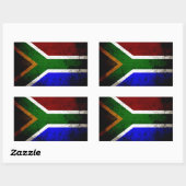 Zwarte Grunge Zuid-Afrika Vlag Rechthoekige Sticker (Vel)