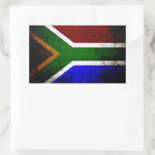 Zwarte Grunge Zuid-Afrika Vlag Rechthoekige Sticker (Tas)