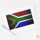 Zwarte Grunge Zuid-Afrika Vlag Rechthoekige Sticker (Envelop)