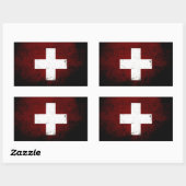 Zwarte Grunge Zwitserland Vlag Rechthoekige Sticker (Vel)
