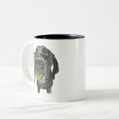 Zwarte GSP tennisbal mok (Voorkant links)