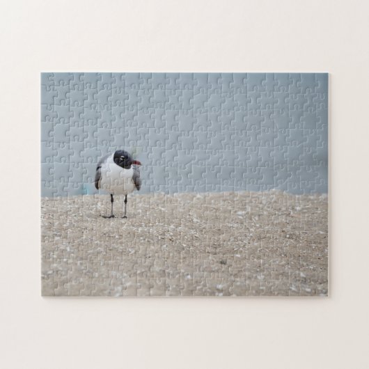 Zwarte Gull Beach Shorebird Legpuzzel (Horizontaal)