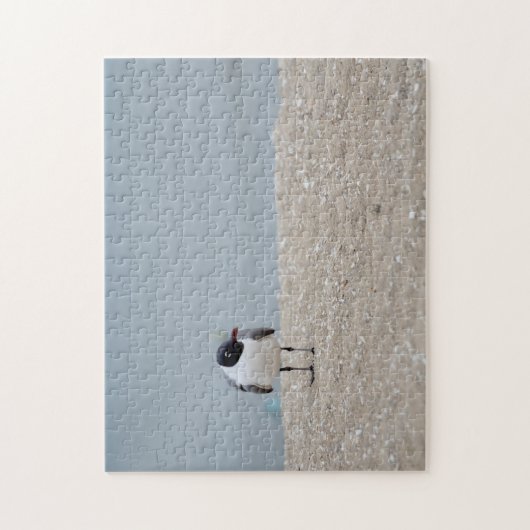 Zwarte Gull Beach Shorebird Legpuzzel (Verticaal)