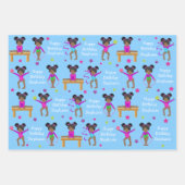 Zwarte gymnast-papierbladen inpakpapier vel (Voorkant)