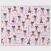Zwarte gymnastiek Birthday-pakpapier Cadeaupapier (Vlak)