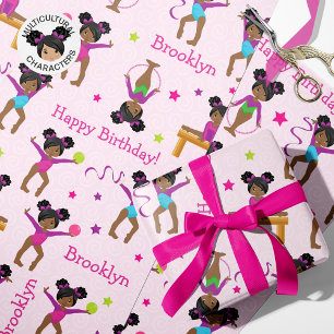 Zwarte gymnastiek Birthday-pakpapier Cadeaupapier