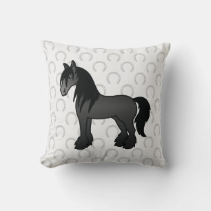 Zwarte Gypsy Vanner / Shire / Clydesdale paard Kussen