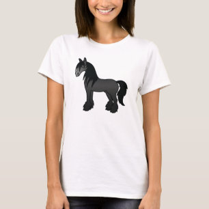 Zwarte Gypsy Vanner / Shire / Clydesdale paard T-shirt