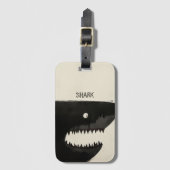 Zwarte haai bagagelabel (Voorkant (verticaal))