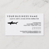 Zwarte haai Elegant Duiken / Boot Charter Visitekaartje (Achterkant)