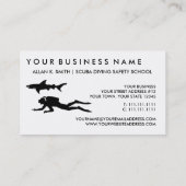 Zwarte haai Elegant scuba duiken / Boat Charter Visitekaartje (Achterkant)