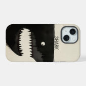 Zwarte haai iPhone 15 case (Achterkant horizontaal)