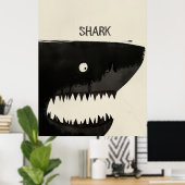 Zwarte haai poster (Thuiskantoor)