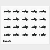 zwarte haai ronde sticker (Vel)
