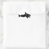 zwarte haai ronde sticker (Tas)