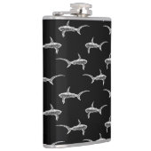 Zwarte haaien Ontwerp  Nautical Ocean Art Heupfles (Rechts)