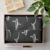 Zwarte haaien Ontwerp Nautical Ocean Art Tissuepapier (Geschenk)
