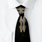 ZWARTE HAAK KIPPER HARING VIS STROPDAS