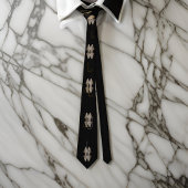 ZWARTE HAAK KIPPER HARING VIS STROPDAS