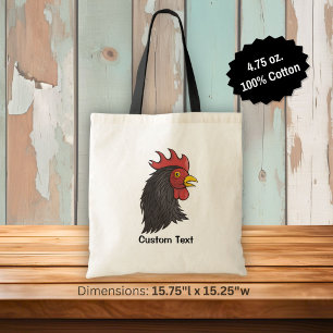 Zwarte Haan Kop Tote Bag