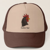 Zwarte Haan Kop Trucker Pet (Voorkant)