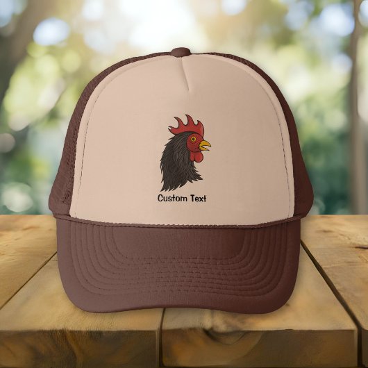Zwarte Haan Kop Trucker Pet