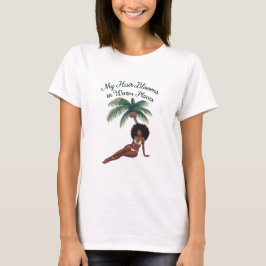 Zwarte haar Afro natuurlijk haar grafische T-shirt