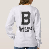 Zwarte Haar College Letter Custom Sweatshirt (Achterkant)