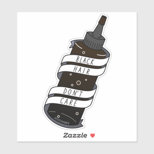 Zwarte Haar Maakt Niet Uit Cartoon Kleurflacon Sticker (Vel)